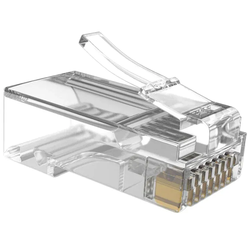 PC, gaming si accesorii - Retelistica - Cabluri si accesorii - Set 100 de conectori RJ-45 8P8C 8 pini compatibilitate cabluri UTP FTP STP, Gonga® Transparent - Infinity.ro