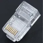 PC, gaming si accesorii - Retelistica - Cabluri si accesorii - Set 100 de conectori RJ-45 8P8C 8 pini compatibilitate cabluri UTP FTP STP, Gonga® Transparent - Infinity.ro