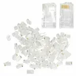 PC, gaming si accesorii - Retelistica - Cabluri si accesorii - Set 100 de conectori RJ-45 8P8C 8 pini compatibilitate cabluri UTP FTP STP, Gonga® Transparent - Infinity.ro