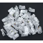 PC, gaming si accesorii - Retelistica - Cabluri si accesorii - Set 100 de conectori RJ-45 8P8C 8 pini compatibilitate cabluri UTP FTP STP, Gonga® Transparent - Infinity.ro