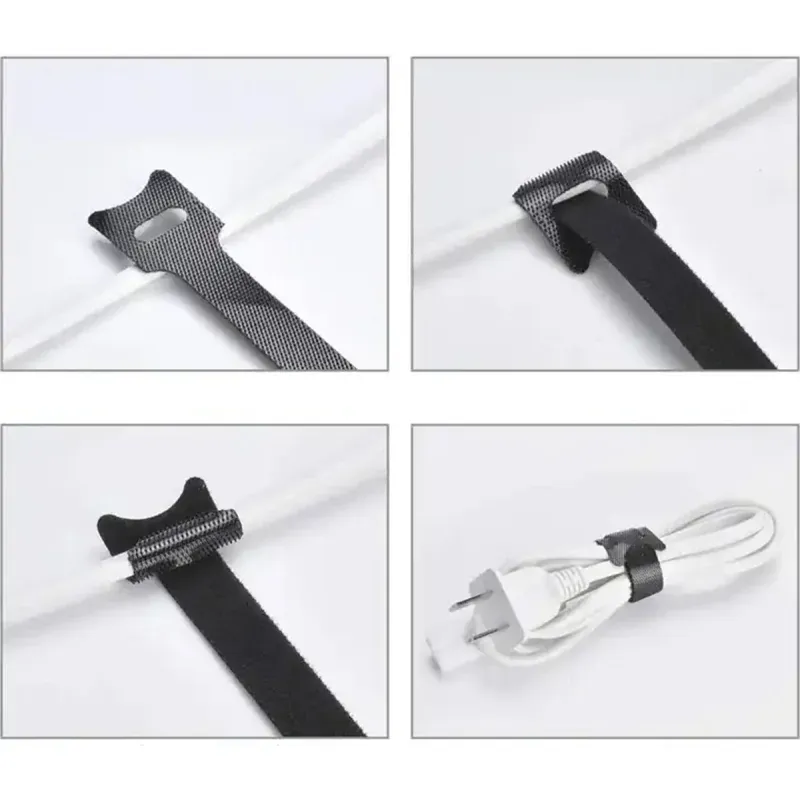 PC, gaming si accesorii - Retelistica - Cabluri si accesorii - Banda velcro pentru organizare cabluri, 50 bucati, Gonga® Negru - Infinity.ro