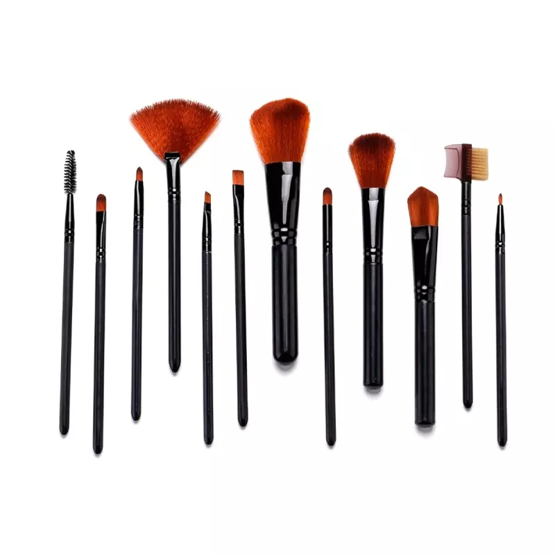 Ingrijire personala si Cosmetice - Machiaj - Aplicatoare si pensule machiaj - Set 13 pensule pentru machiaj, cu suport,Gonga® Negru - Infinity.ro