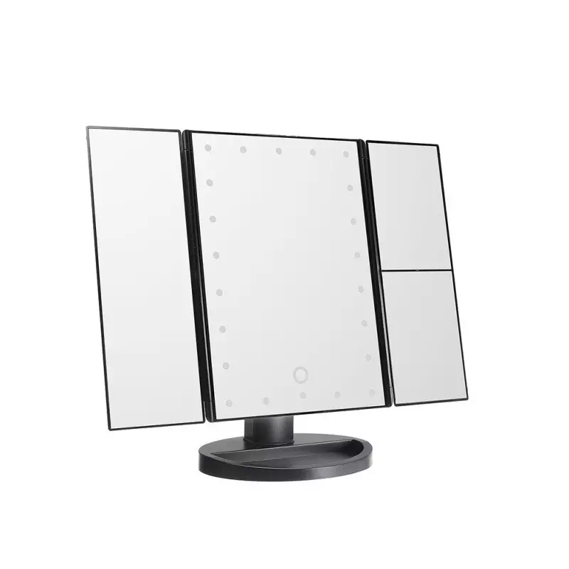 Ingrijire personala si Cosmetice - Machiaj - Oglinzi cosmetice - Oglinda cosmetica Superstar, iluminare LED, senzor de atingere,Gonga® Negru - Infinity.ro