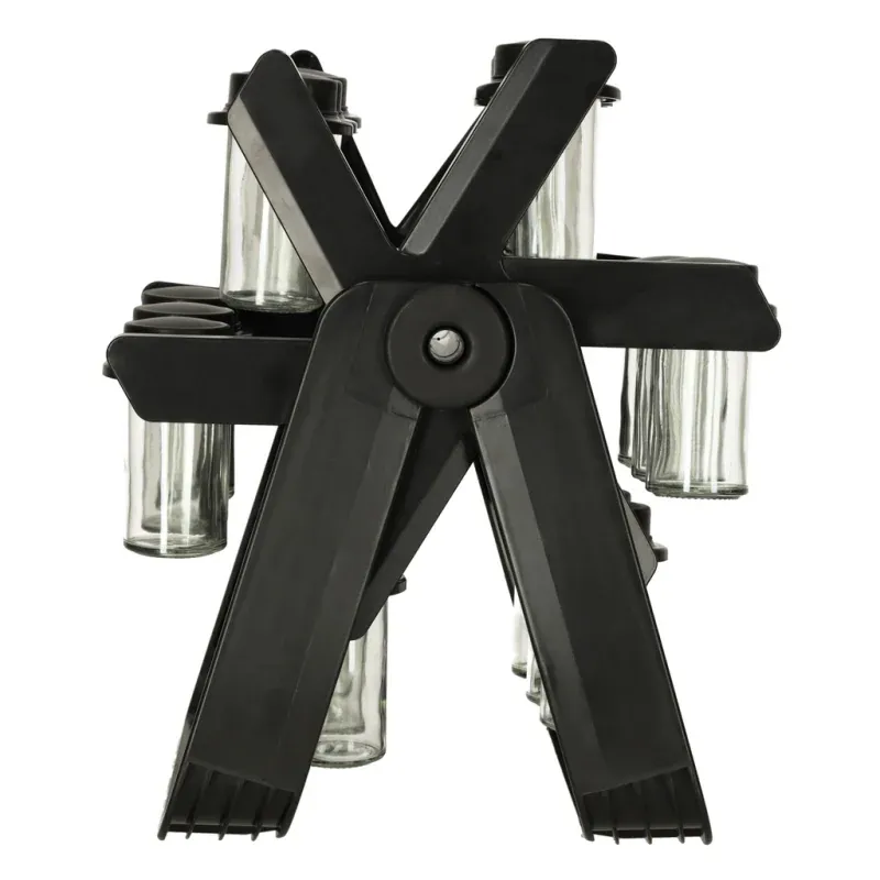 Casa si Gradina - Bucatarie si vesela - Ustensile bucatarie - Rasnite si dozatoare condimente - Organizator de condimente cu suport rotativ,18 recipiente,Gonga® Negru - Infinity.ro