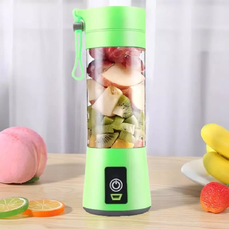 Electronice si Electrocasnice - Electrocasnice bucatarie - Mixere, tocatoare & roboti de bucatarie - Blendere si mini tocatoare - Blender, juicer, portabil, 350 ml, cu incarcare usb, Gonga® Verde - Infinity.ro