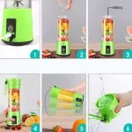 Electronice si Electrocasnice - Electrocasnice bucatarie - Mixere, tocatoare & roboti de bucatarie - Blendere si mini tocatoare - Blender, juicer, portabil, 350 ml, cu incarcare usb, Gonga® Verde - Infinity.ro