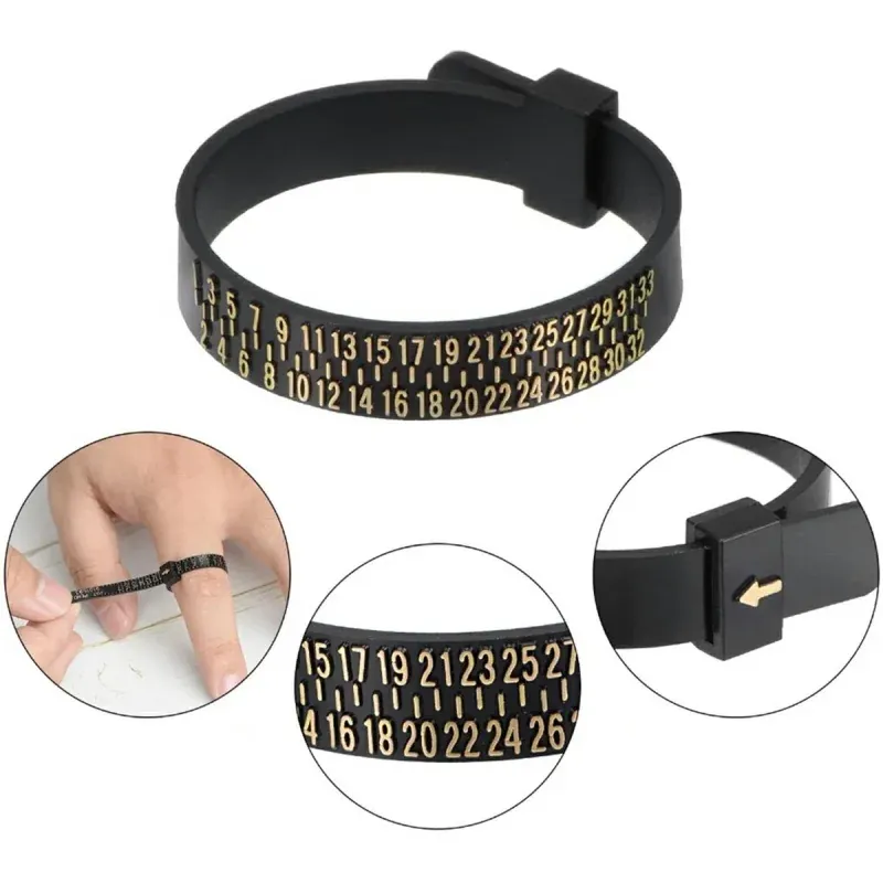 Casa si Gradina - Constructii - Scule de mana si unelte - Unelte de masurat - Banda de masurare deget pentru inel, Gonga® Negru - Infinity.ro