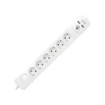 Casa si Gradina - Electrice - Accesorii electrice - Prelungitoare, triple, fise - Cablu prelungitor 1,5 m 8 prize 2 x USB, Gonga® Alb - Infinity.ro