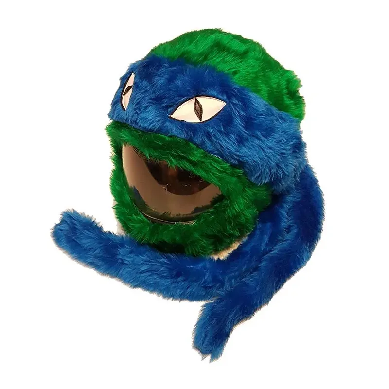 Auto si Moto - Moto - Echipamente protectie moto - Casti moto - Husa amuzanta casca moto Funny Rider, marime universala, Gonga® Albastru/Verde - Infinity.ro