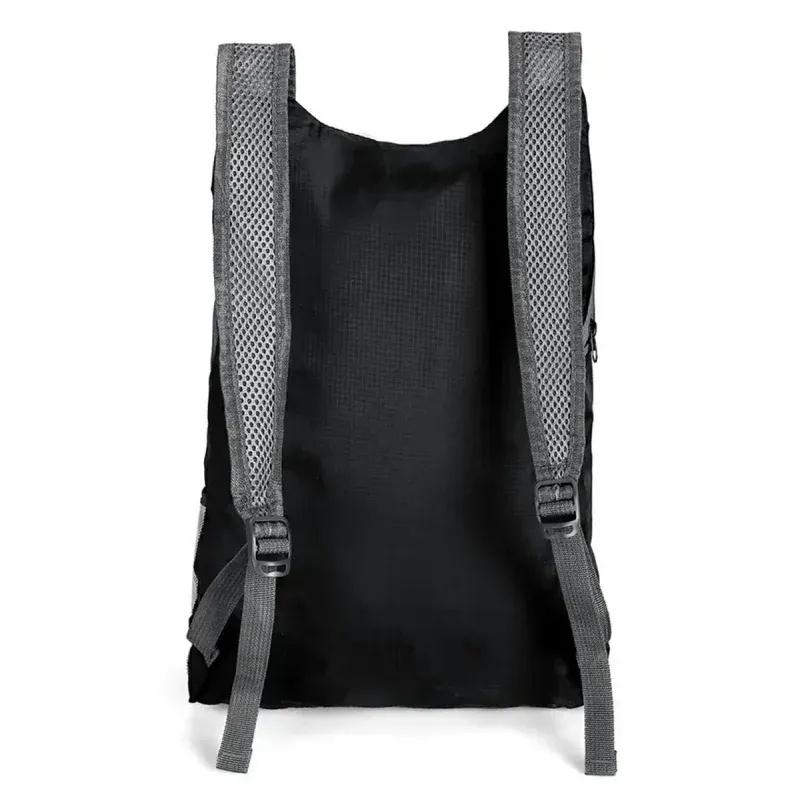 Fashion, accesorii si bijuterii - Femei - Accesorii femei - Genti si rucsacuri femei - Rucsac de cumparaturi foarte usor, capacitate 20 litri, pliabil cu husa inclusa, Gonga® Negru/Gri - Infinity.ro