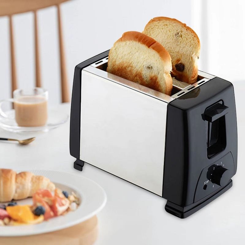 Electronice si Electrocasnice - Electrocasnice bucatarie - Preparare paine - Prajitoare de paine - Prajitor de paine, RAF R262, 750 W, 6 trepte de prajire, 19.5x12x21 cm, negru-argintiu - Infinity.ro