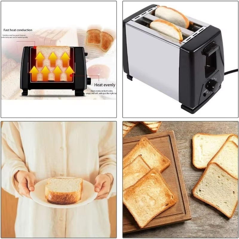Electronice si Electrocasnice - Electrocasnice bucatarie - Preparare paine - Prajitoare de paine - Prajitor de paine, RAF R262, 750 W, 6 trepte de prajire, 19.5x12x21 cm, negru-argintiu - Infinity.ro
