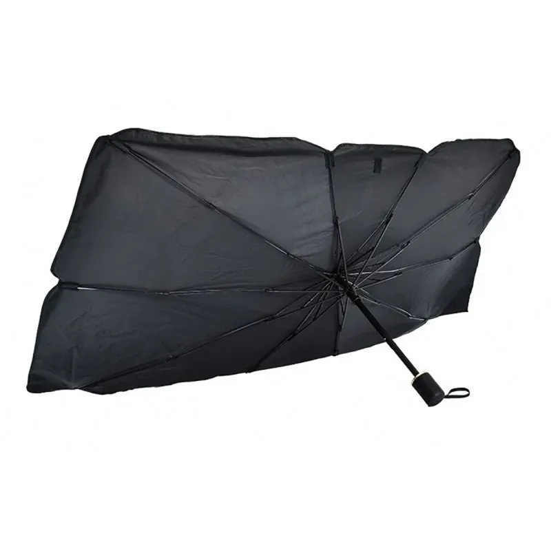 Auto si Moto - Piese auto si accesorii - Interior auto - Accesorii interior - Parasolar auto tip umbrela, protejeaza impotriva radiatiilor solare, universal, 130x75 cm, Gonga® Negru - Infinity.ro