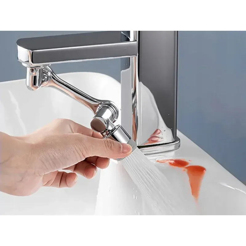 Casa si Gradina - Sanitare - Lavoar baie si accesorii - Accesorii baterii sanitare - Extensie robinet rotativa, adaptor baterie, universal, rotatie de 1080 °, functie de economisire a apei, Gonga® Argintiu - Infinity.ro