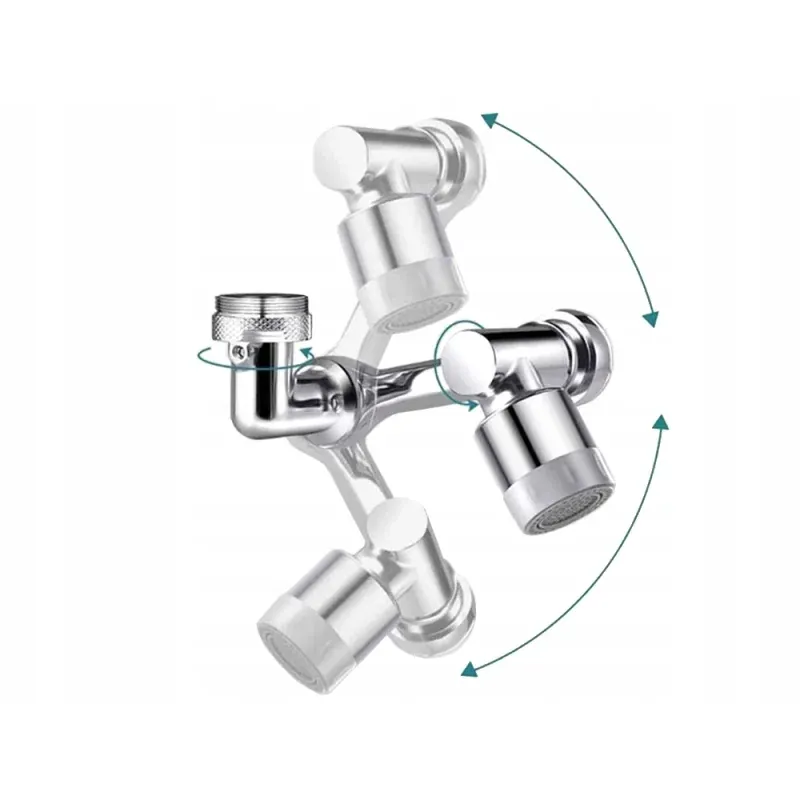 Casa si Gradina - Sanitare - Lavoar baie si accesorii - Accesorii baterii sanitare - Extensie robinet rotativa, adaptor baterie, universal, rotatie de 1080 °, functie de economisire a apei, Gonga® Argintiu - Infinity.ro