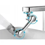 Casa si Gradina - Sanitare - Lavoar baie si accesorii - Accesorii baterii sanitare - Extensie robinet rotativa, adaptor baterie, universal, rotatie de 1080 °, functie de economisire a apei, Gonga® Argintiu - Infinity.ro