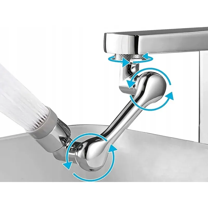 Casa si Gradina - Sanitare - Lavoar baie si accesorii - Accesorii baterii sanitare - Extensie robinet rotativa, adaptor baterie, universal, rotatie de 1080 °, functie de economisire a apei, Gonga® Argintiu - Infinity.ro