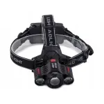 Casa si Gradina - Corpuri si surse de iluminat - Iluminat exterior - Lanterne - Lanterna pentru cap, 3 leduri, 3800 lumeni, acumulatori, Gonga® Negru - Infinity.ro