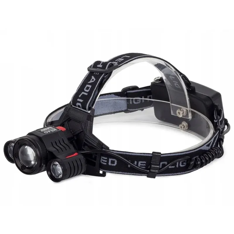 Casa si Gradina - Corpuri si surse de iluminat - Iluminat exterior - Lanterne - Lanterna pentru cap, 3 leduri, 3800 lumeni, acumulatori, Gonga® Negru - Infinity.ro