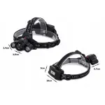 Casa si Gradina - Corpuri si surse de iluminat - Iluminat exterior - Lanterne - Lanterna pentru cap, 3 leduri, 3800 lumeni, acumulatori, Gonga® Negru - Infinity.ro