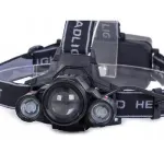 Casa si Gradina - Corpuri si surse de iluminat - Iluminat exterior - Lanterne - Lanterna pentru cap, 3 leduri, 3800 lumeni, acumulatori, Gonga® Negru - Infinity.ro