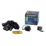 Casa si Gradina - Corpuri si surse de iluminat - Iluminat exterior - Lanterne - Lanterna pentru cap, 3 leduri, 3800 lumeni, acumulatori, Gonga® Negru - Infinity.ro