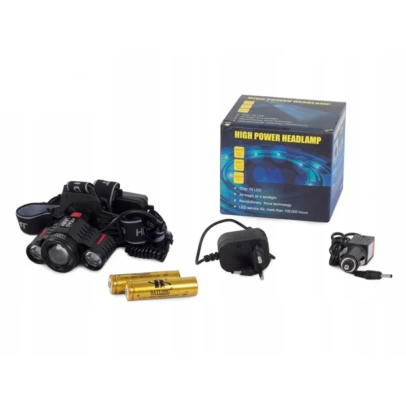 Casa si Gradina - Corpuri si surse de iluminat - Iluminat exterior - Lanterne - Lanterna pentru cap, 3 leduri, 3800 lumeni, acumulatori, Gonga® Negru - Infinity.ro