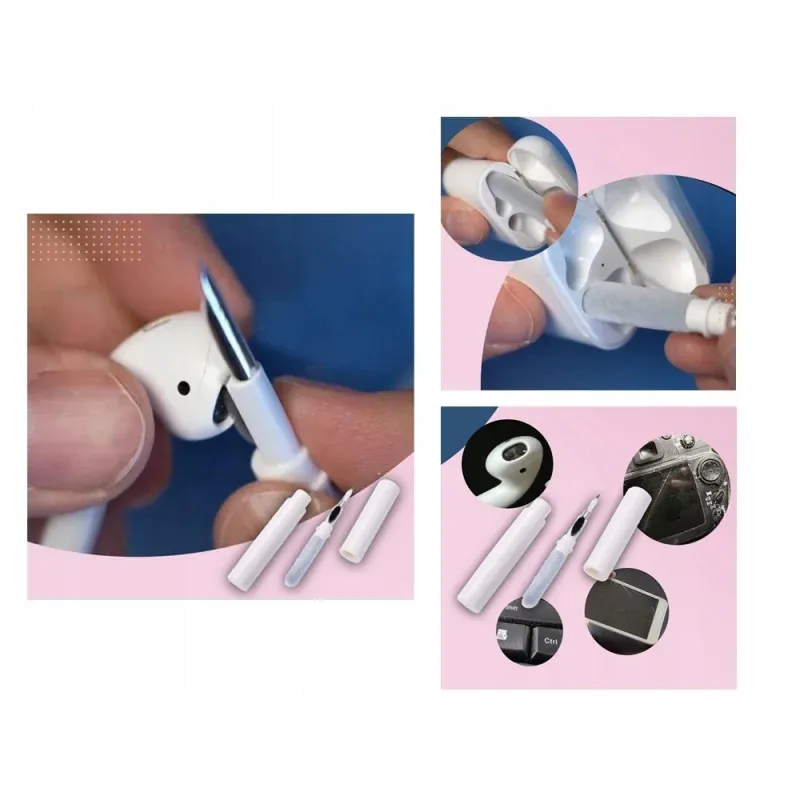 Laptop, Telefoane si Tablete - Telefoane mobile si accesorii - Accesorii Telefoane - Alte accesorii telefoane - Kit de curatare casti, telefon, alte electronice, Gonga® Alb - Infinity.ro