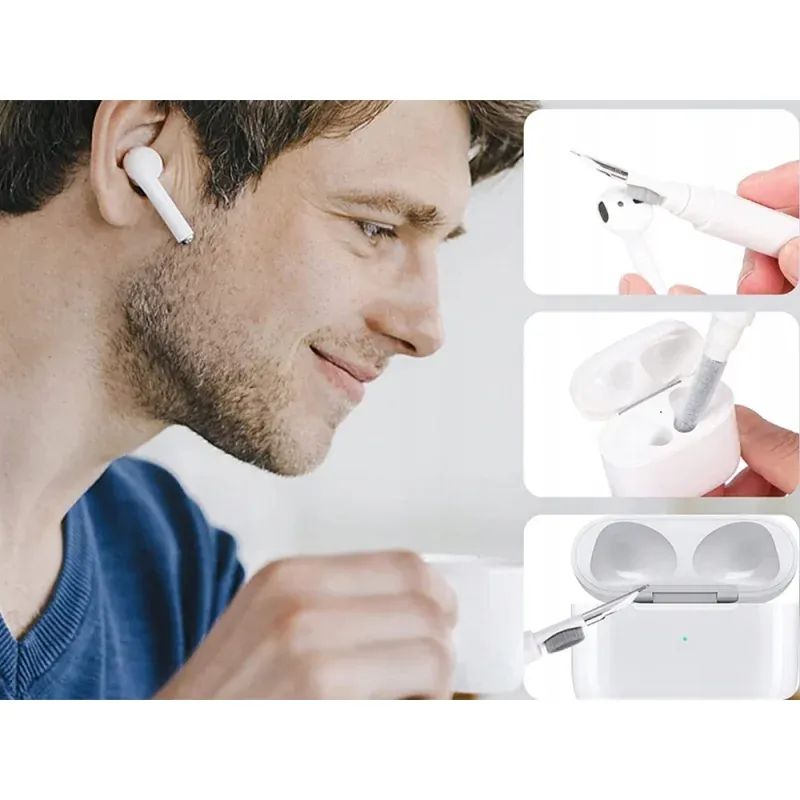 Laptop, Telefoane si Tablete - Telefoane mobile si accesorii - Accesorii Telefoane - Alte accesorii telefoane - Kit de curatare casti, telefon, alte electronice, Gonga® Alb - Infinity.ro