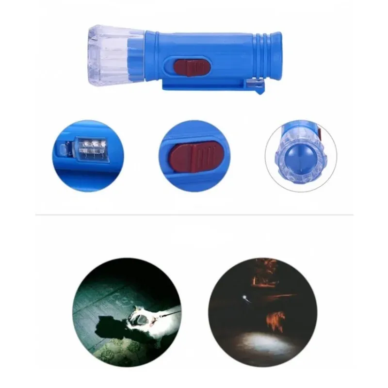 Petshop - Accesorii petshop - Zgarzi, lese si hamuri - Lese - Lesa automata cu functie de blocare, lanterna led, lungime 5m, maxim 15kg, Gonga® Albastru - Infinity.ro