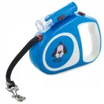 Petshop - Accesorii petshop - Zgarzi, lese si hamuri - Lese - Lesa automata cu functie de blocare, lanterna led, lungime 5m, maxim 15kg, Gonga® Albastru - Infinity.ro
