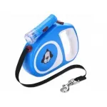 Petshop - Accesorii petshop - Zgarzi, lese si hamuri - Lese - Lesa automata cu functie de blocare, lanterna led, lungime 5m, maxim 15kg, Gonga® Albastru - Infinity.ro