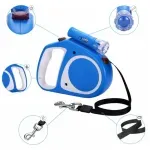 Petshop - Accesorii petshop - Zgarzi, lese si hamuri - Lese - Lesa automata cu functie de blocare, lanterna led, lungime 5m, maxim 15kg, Gonga® Albastru - Infinity.ro