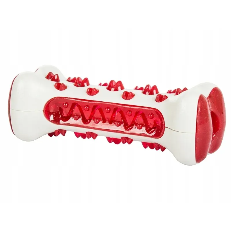 Petshop - Accesorii petshop - Jucarii animale - Jucarii interactive animale - Jucarie pentru caini, curatare dinti, 15x5.5x5cm, Gonga® Rosu - Infinity.ro