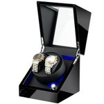 Fashion, accesorii si bijuterii - Barbati - Bijuterii barbati - Ceasuri barbati - Cutie intors ceasuri automatice, Interior Negru cu LED si inchidere magnetica, Ava-Stars ®, Negru - Infinity.ro