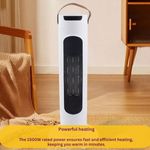 Electronice si Electrocasnice - Climatizare si sisteme de incalzire - Aparate racire aer - Ventilatoare - Ventilator Turn cu Telecomanda, Afisaj LCD, Control de la Distanta, 6 - 26°C, 3 Trepte Incalzire, 1500W, 54 cm, Alb - Infinity.ro