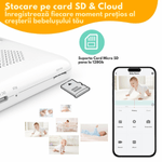 Casa si Gradina - Mobilier - Mobilier copii - Monitoare video copii - Baby Monitor WiFi 2in1 cu Aplicatie telefon, Camera Audio-Video Multi View, VisionHub®, Ecran UltraHD 1080P de 5inch - Infinity.ro