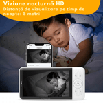 Casa si Gradina - Mobilier - Mobilier copii - Monitoare video copii - Baby Monitor WiFi 2in1 cu Aplicatie telefon, Camera Audio-Video Multi View, VisionHub®, Ecran UltraHD 1080P de 5inch - Infinity.ro