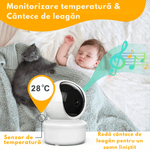 Casa si Gradina - Mobilier - Mobilier copii - Monitoare video copii - Baby Monitor WiFi 2in1 cu Aplicatie telefon, Camera Audio-Video Multi View, VisionHub®, Ecran UltraHD 1080P de 5inch - Infinity.ro