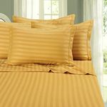 Casa si Gradina - Textile si covoare - Lenjerii de pat - Fete de perna - Set 2 fete de perna Kotonia Home Deco - Damasc Saten - 100% bumbac, 70x70 cm, dimensiune dungi 1 cm, Mustar - Infinity.ro
