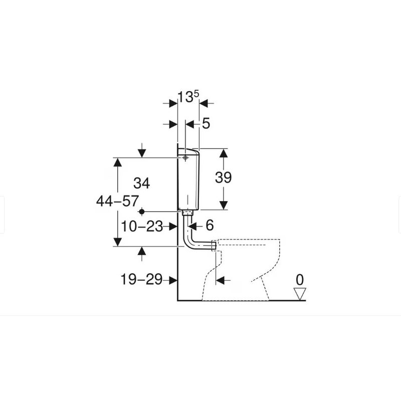 Casa si Gradina - Sanitare - Obiecte sanitare - Accesorii vase de toaleta - Rezervor WC Geberit Rio AP110, cu montaj la semiinaltime, Alb - Infinity.ro