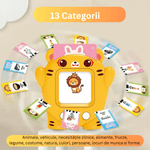 Jucarii, Copii si Bebe - Jucarii si jocuri - Jucarii bebelusi - Jucarii interactive bebelusi - Jucarie educativa Montessori, Set masina de invatare cu cititor de carduri, Danex, invata engleza, Ursulet cu 112 bucati carduri flash 224 de cuvinte, 2 ani+, Galben - Infinity.ro