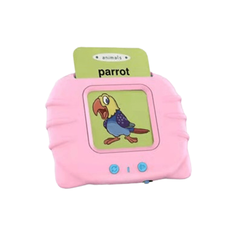 Jucarii, Copii si Bebe - Jucarii si jocuri - Jucarii & jocuri educative - Jucarii interactive - Jucarie educativa Montessori pentru copii, DDOLI, Set masina de invatare cuvinte in limba engleza cu cititor de carduri flash, 224 de cuvinte 112 carduri, incarcare MicroUSB, 2 ani+, Roz - Infinity.ro