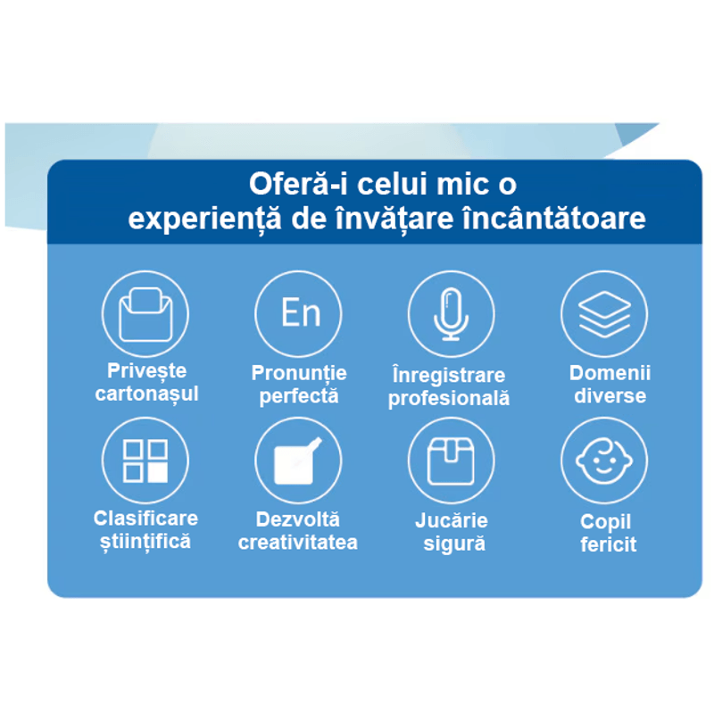 Jucarii, Copii si Bebe - Jucarii si jocuri - Jucarii & jocuri educative - Jucarii interactive - Jucarie educativa Montessori pentru copii, DDOLI, Set masina de invatare cuvinte in limba engleza cu cititor de carduri flash, 224 de cuvinte 112 carduri, incarcare MicroUSB, 2 ani+, Roz - Infinity.ro