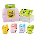 Jucarii, Copii si Bebe - Jucarii si jocuri - Jucarii & jocuri educative - Jucarii interactive - Jucarie educativa Montessori pentru copii, DDOLI, Set masina de invatare cuvinte in limba engleza cu cititor de carduri flash, 224 de cuvinte 112 carduri, incarcare MicroUSB, 2 ani+, Roz - Infinity.ro