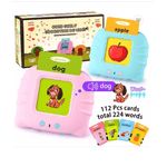 Jucarii, Copii si Bebe - Jucarii si jocuri - Jucarii & jocuri educative - Jucarii interactive - Jucarie educativa Montessori pentru copii, DDOLI, Set masina de invatare cuvinte in limba engleza cu cititor de carduri flash, 224 de cuvinte 112 carduri, incarcare MicroUSB, 2 ani+, Roz - Infinity.ro