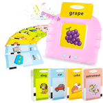 Jucarii, Copii si Bebe - Jucarii si jocuri - Jucarii bebelusi - Jucarii interactive bebelusi - Jucarie educativa Montessori, Set masina de invatare cu cititor de carduri, Danex, invata engleza, 112 bucati carduri flash 224 de cuvinte, 2 ani+, Roz - Infinity.ro