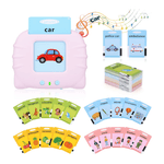 Jucarii, Copii si Bebe - Jucarii si jocuri - Jucarii bebelusi - Jucarii interactive bebelusi - Jucarie educativa Montessori, Set masina de invatare cu cititor de carduri, Danex, invata engleza, 112 bucati carduri flash 224 de cuvinte, 2 ani+, Roz - Infinity.ro