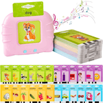 Jucarii, Copii si Bebe - Jucarii si jocuri - Jucarii bebelusi - Jucarii interactive bebelusi - Jucarie educativa Montessori, Set masina de invatare cu cititor de carduri, Danex, invata engleza, 112 bucati carduri flash 224 de cuvinte, 2 ani+, Roz - Infinity.ro