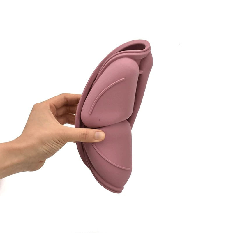 Jucarii, Copii si Bebe - Hrana si alaptare - Biberoane, suzete si accesorii hranire - Articole hranire bebelusi - Set hranire bebelusi si copii Topaqua® Minnie Me, pentru diversificare din silicon BPA free, 6+ luni, farfurie, bol, bavetica, tacamuri, roz pal - Infinity.ro